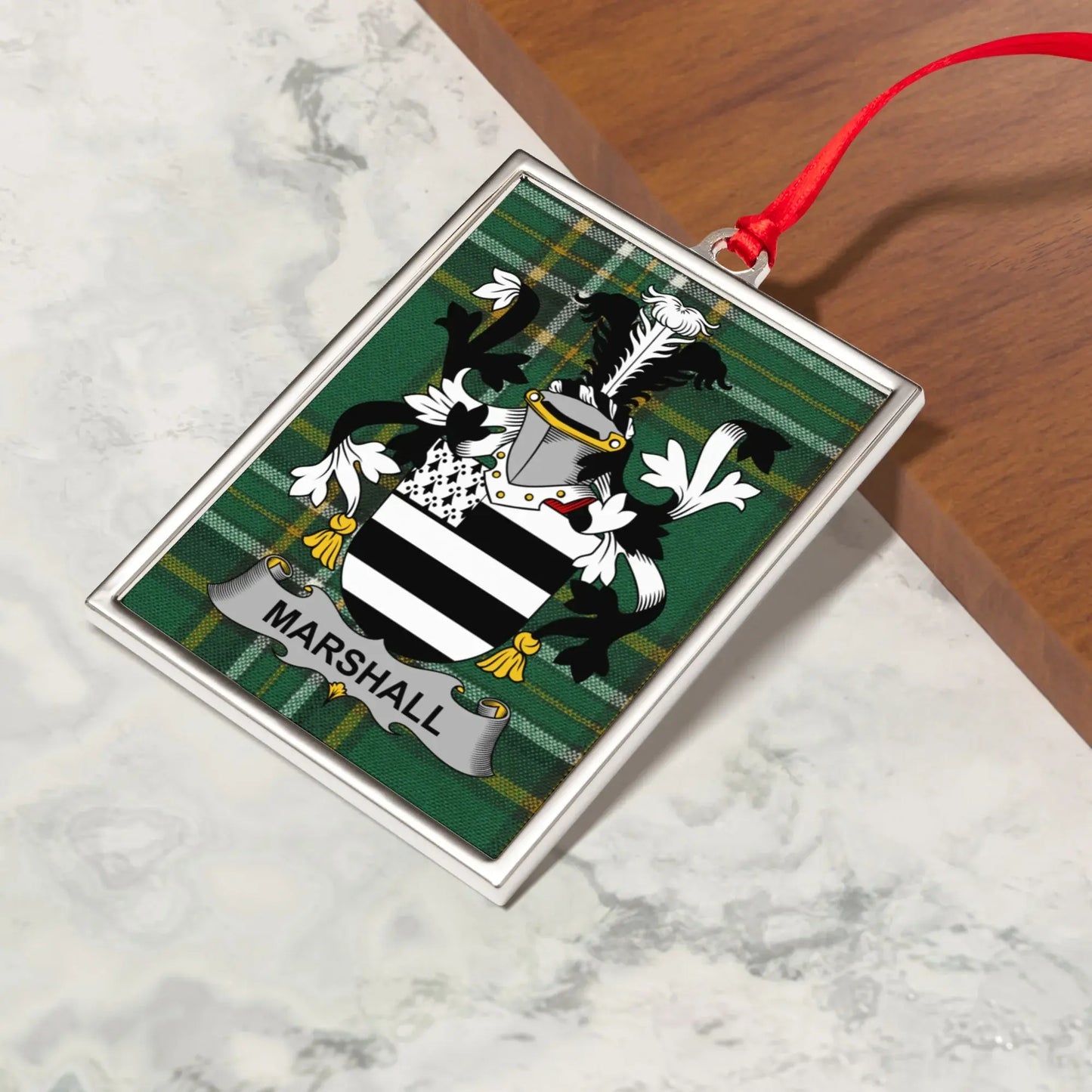 Marshall Family Coat of Arms Christmas Ornament product