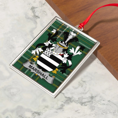 Marshall Family Coat of Arms Christmas Ornament product