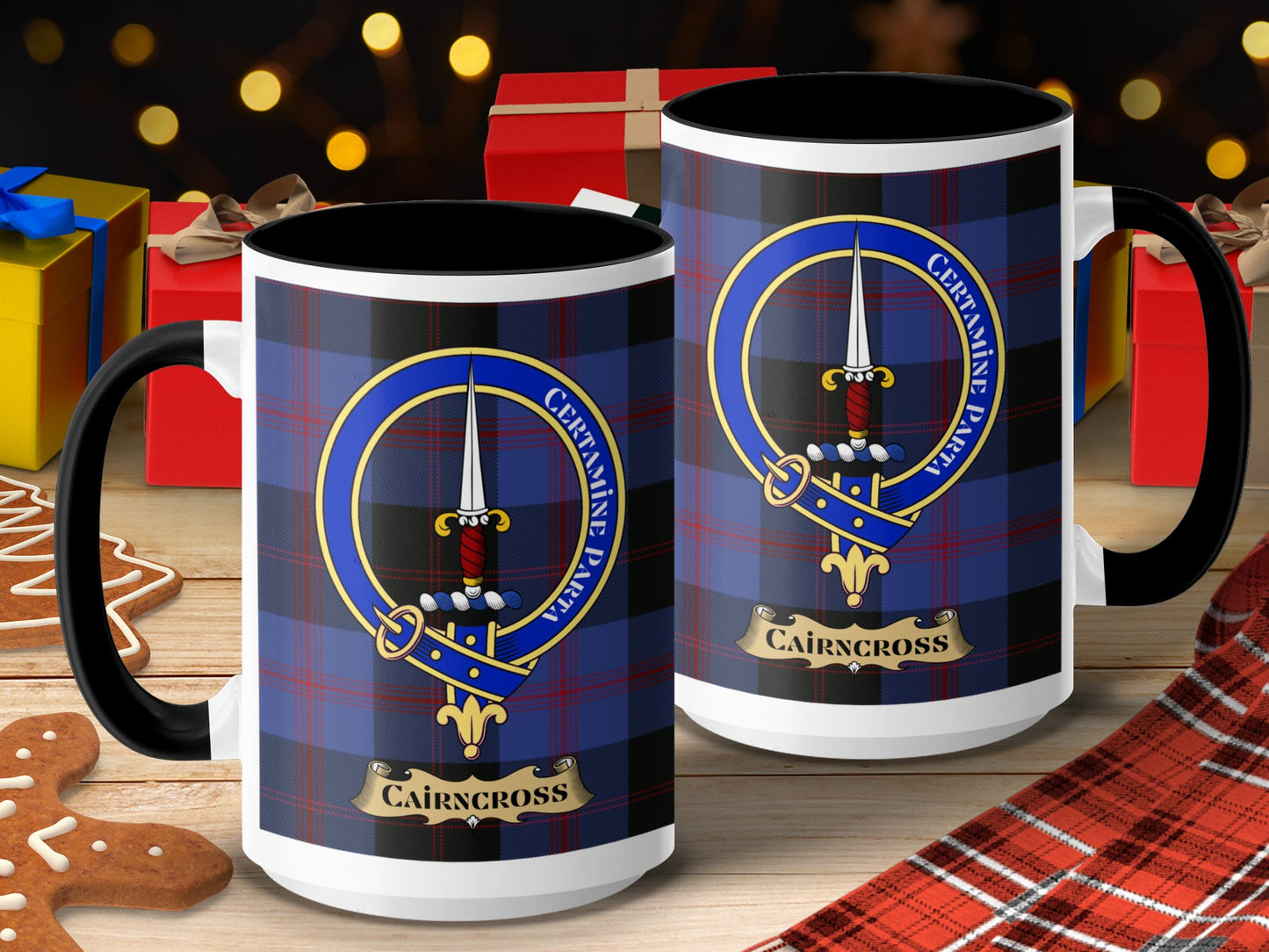 Clan Cairncross Scottish Tartan Crest Mug - Living Stone Gifts