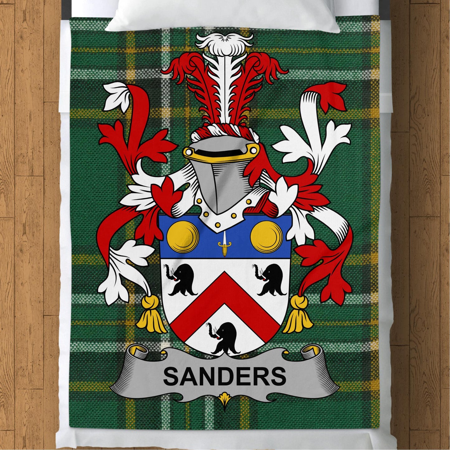 Sanders Surname Irish Tartan Throw Blanket - Living Stone Gifts