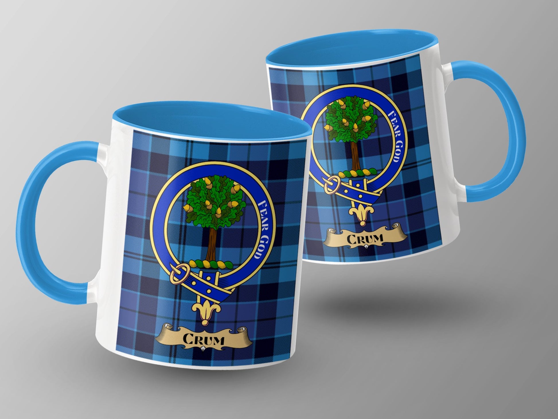 Clan Crum Scottish Clan Tartan with Crest Mug - Living Stone Gifts