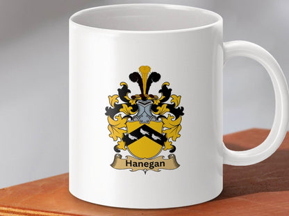 Hanegan Family Irish Coat of Arms 11 oz Surname Mug - Celtic Ancestry Gifts