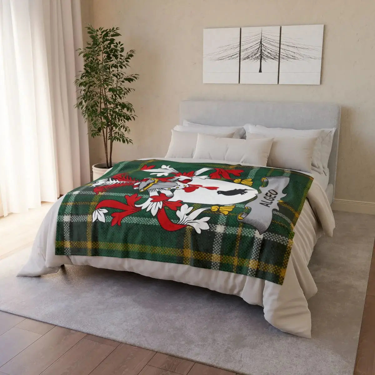 Cozy Red and Green Plaid Stylish Bed Blanket product type