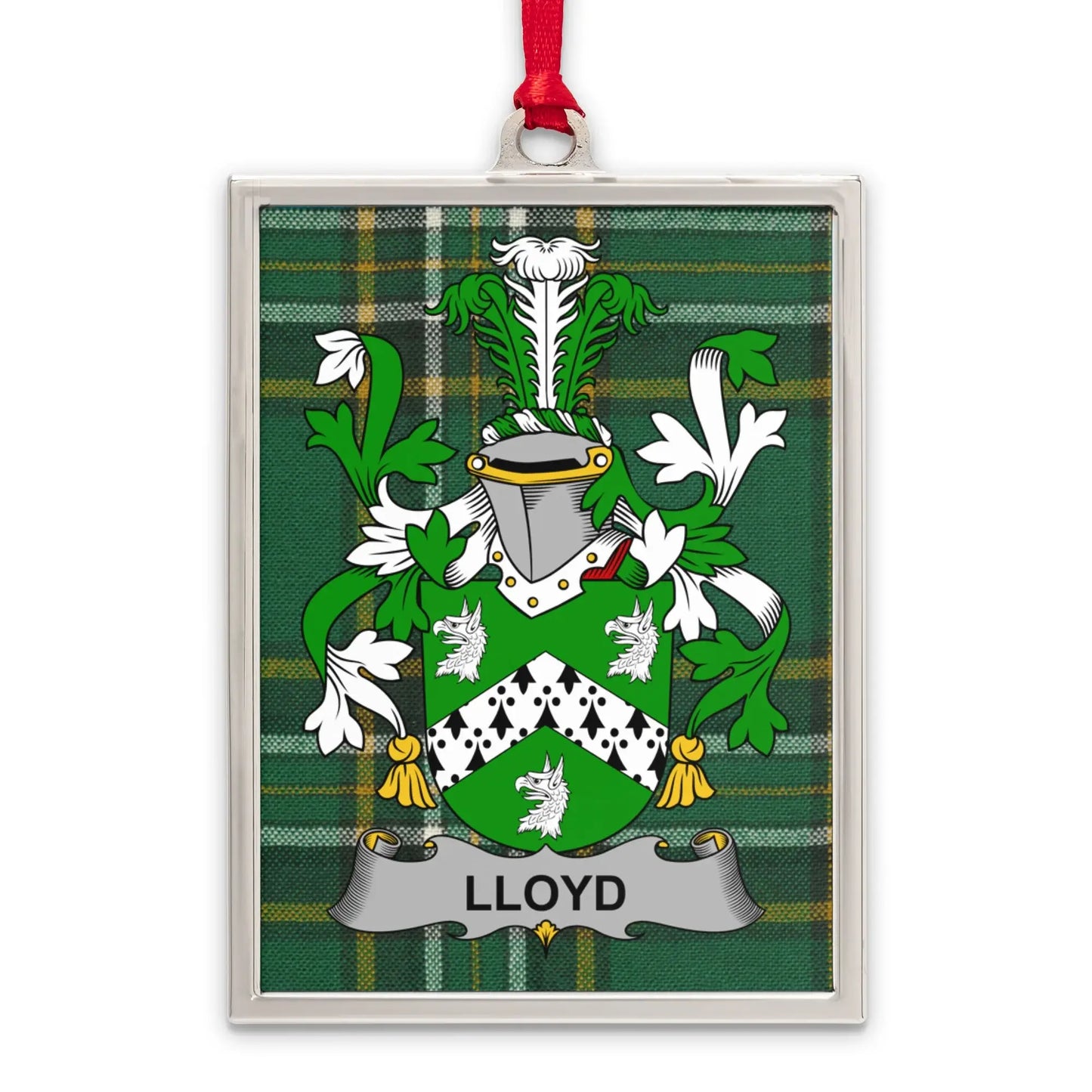 Lloyd Family Crest Heraldry Design Glass Ornament product type
