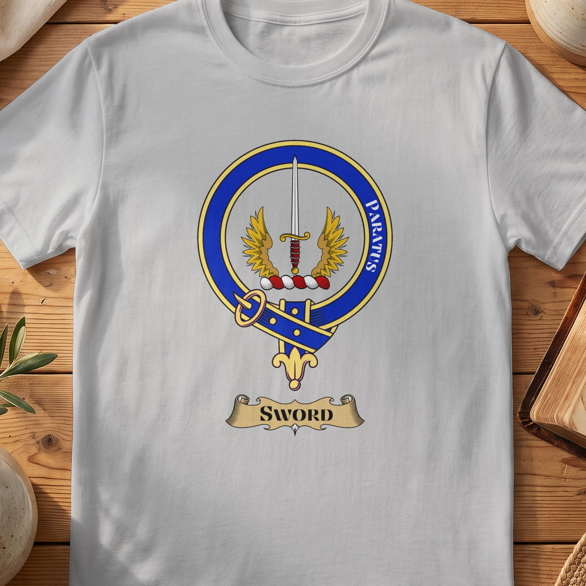 Sword Scottish clan crest T-shirt in Sport Grey