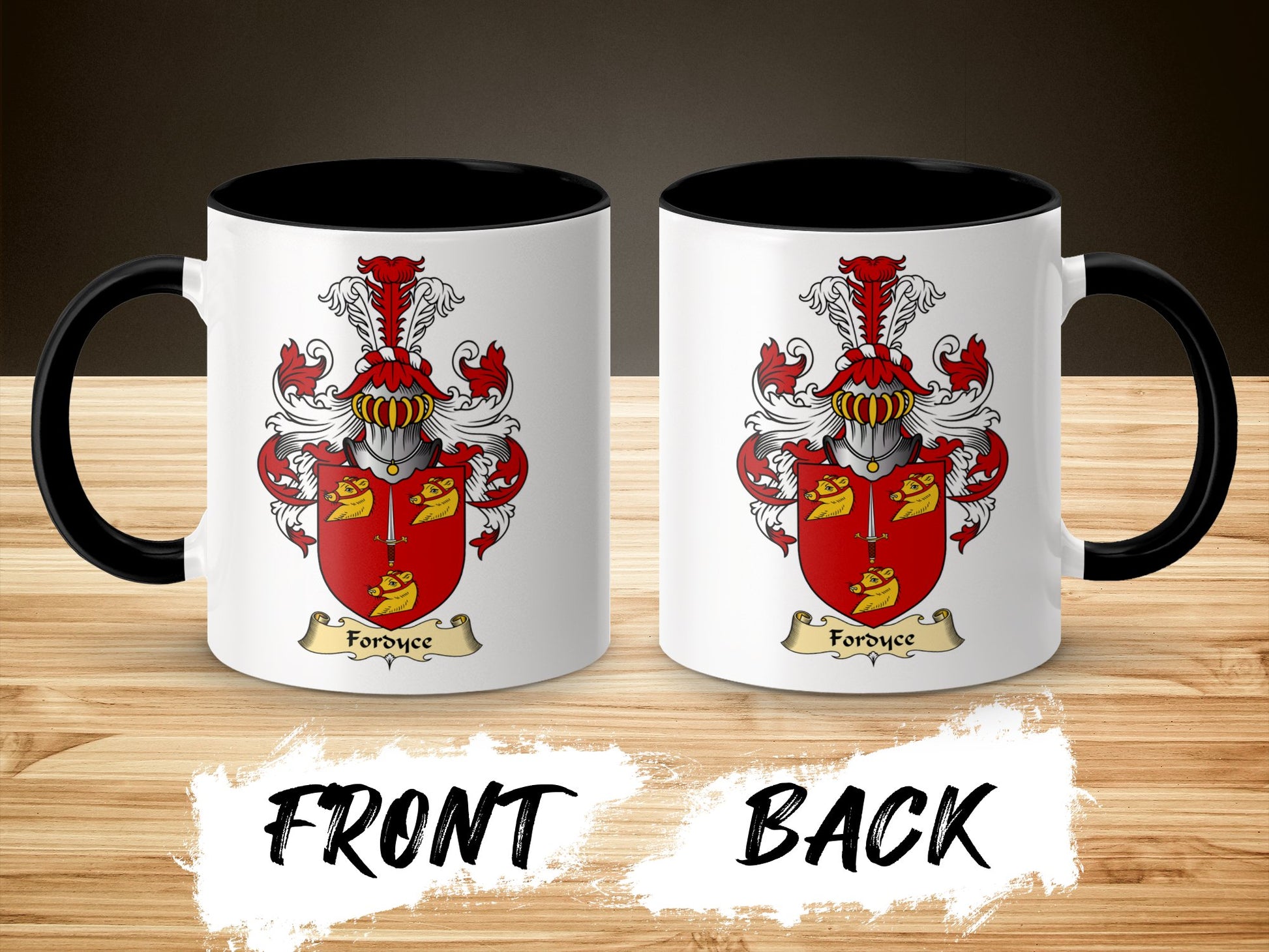 Clan Fordyce Scottish Coat of Arms Accent Coffee Mug - Living Stone Gifts