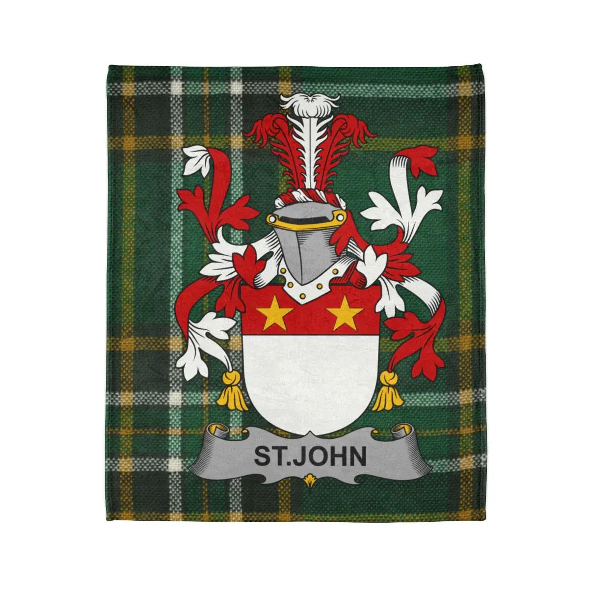 St. John Family Crest Tartan Blanket Cozy Product