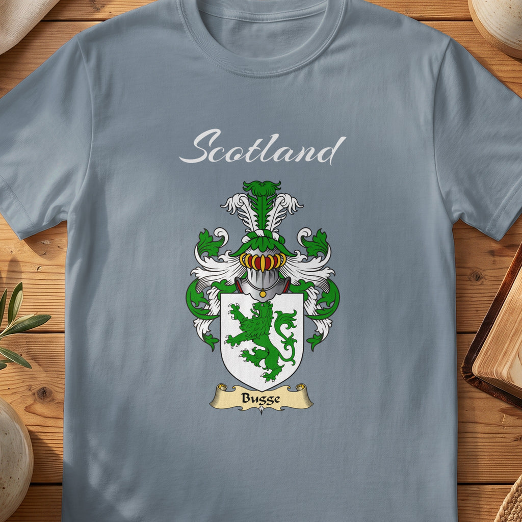 Busse Scottish family shield T-shirt in Stone Blue