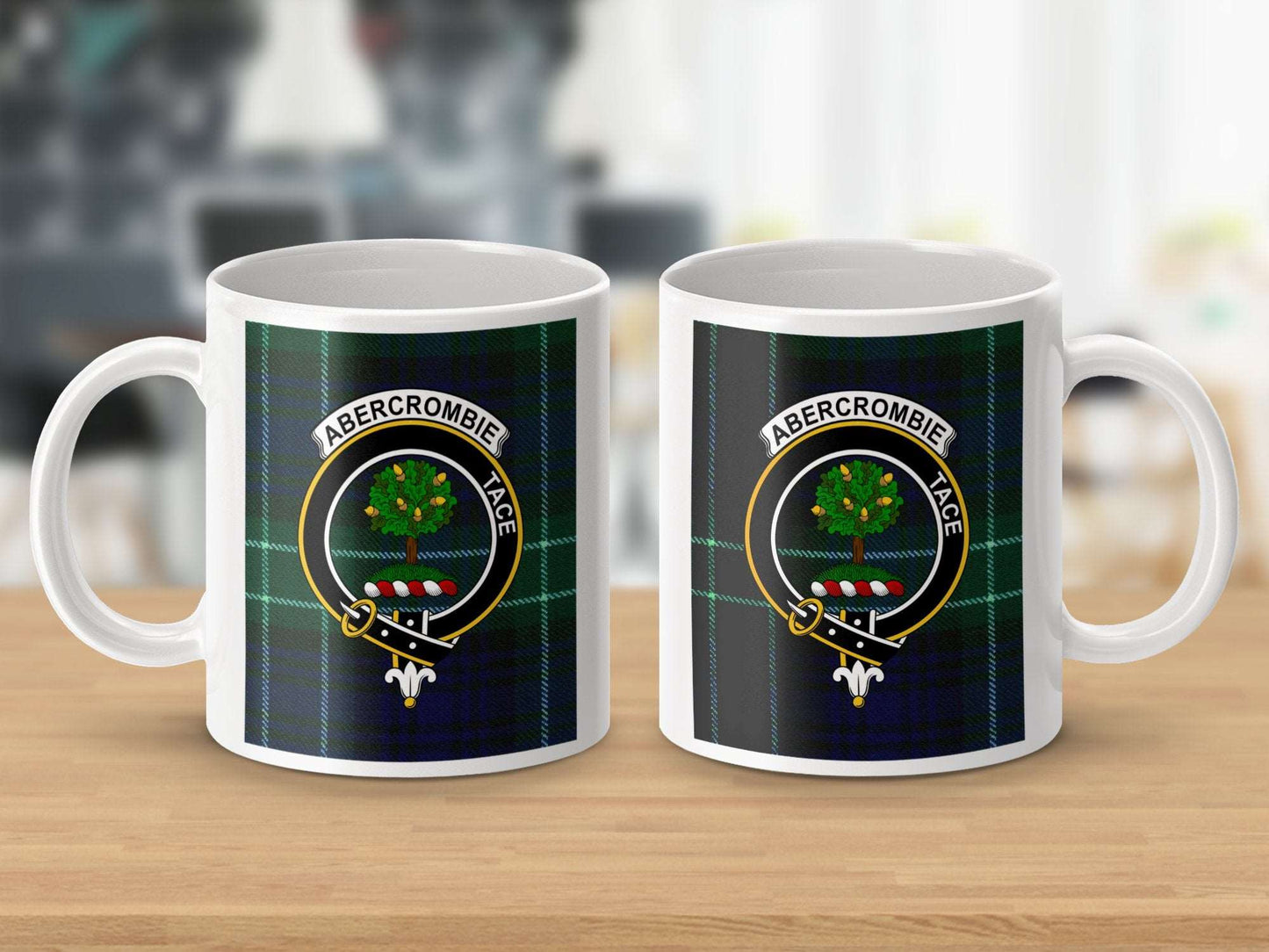 Abercrombie Clan Crest Tartan Pattern Mug - Living Stone Gifts