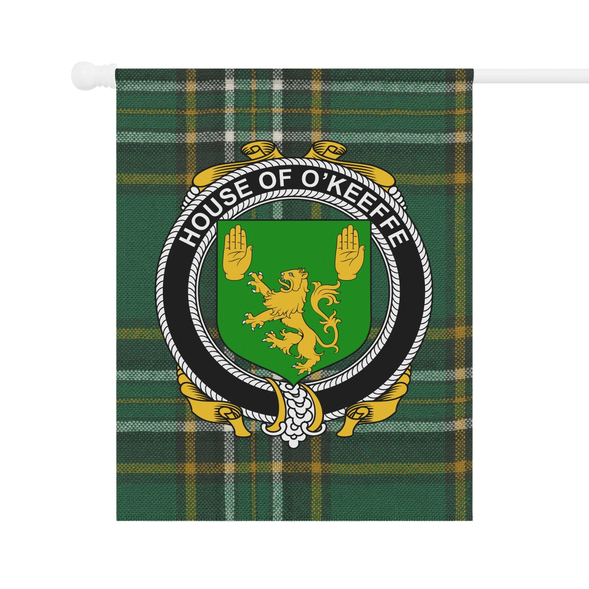 House of O'Keeffe Plaid Crest Flag Banner