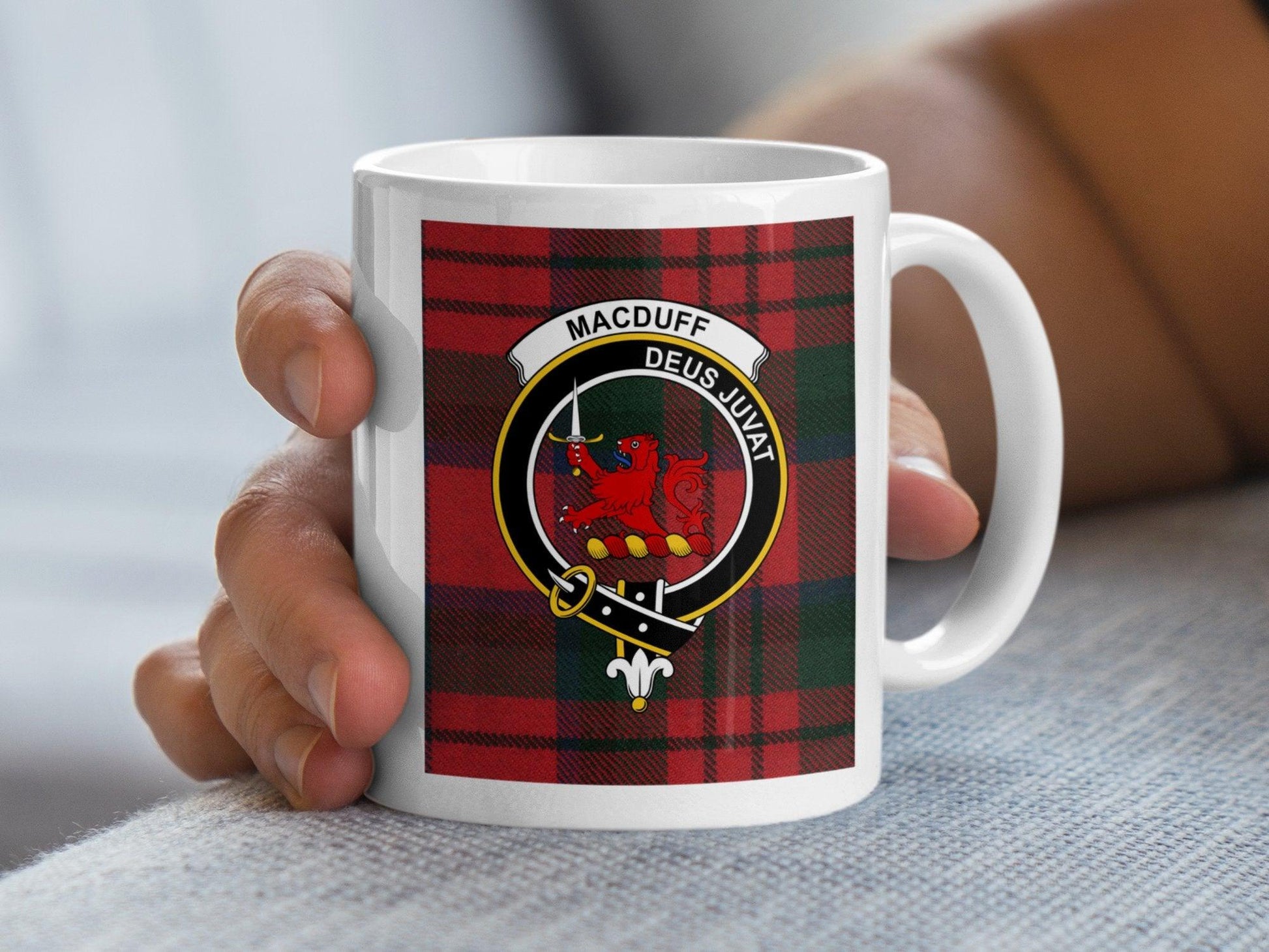 Scottish MacDuff Clan Crest Tartan Plaid Design Mug - Living Stone Gifts