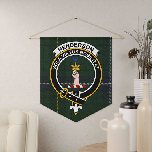 Henderson Clan Scottish Tartan Crest Wall Pennant - Celtic Ancestry Gifts