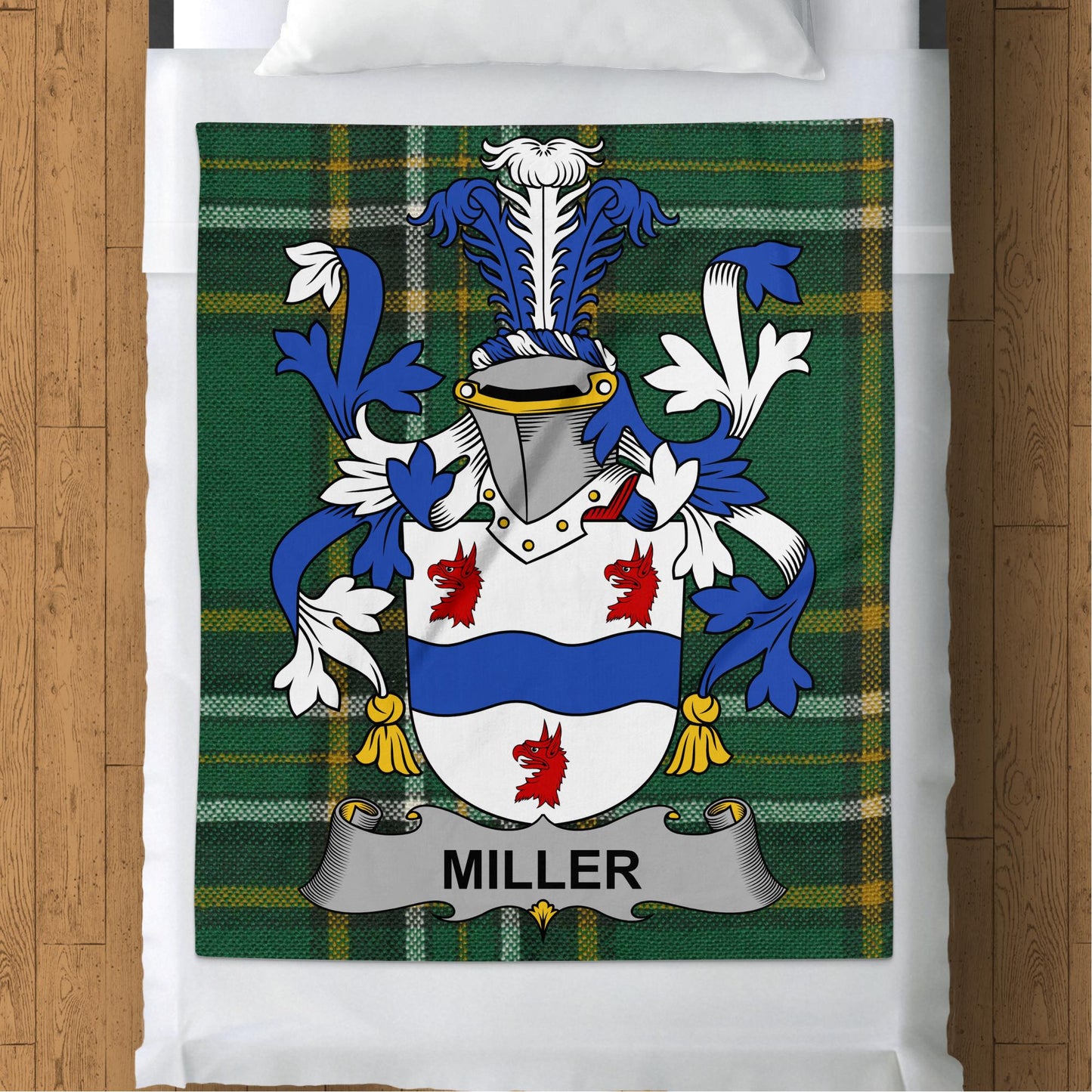 Miller Surname Irish Tartan Throw Blanket - Living Stone Gifts