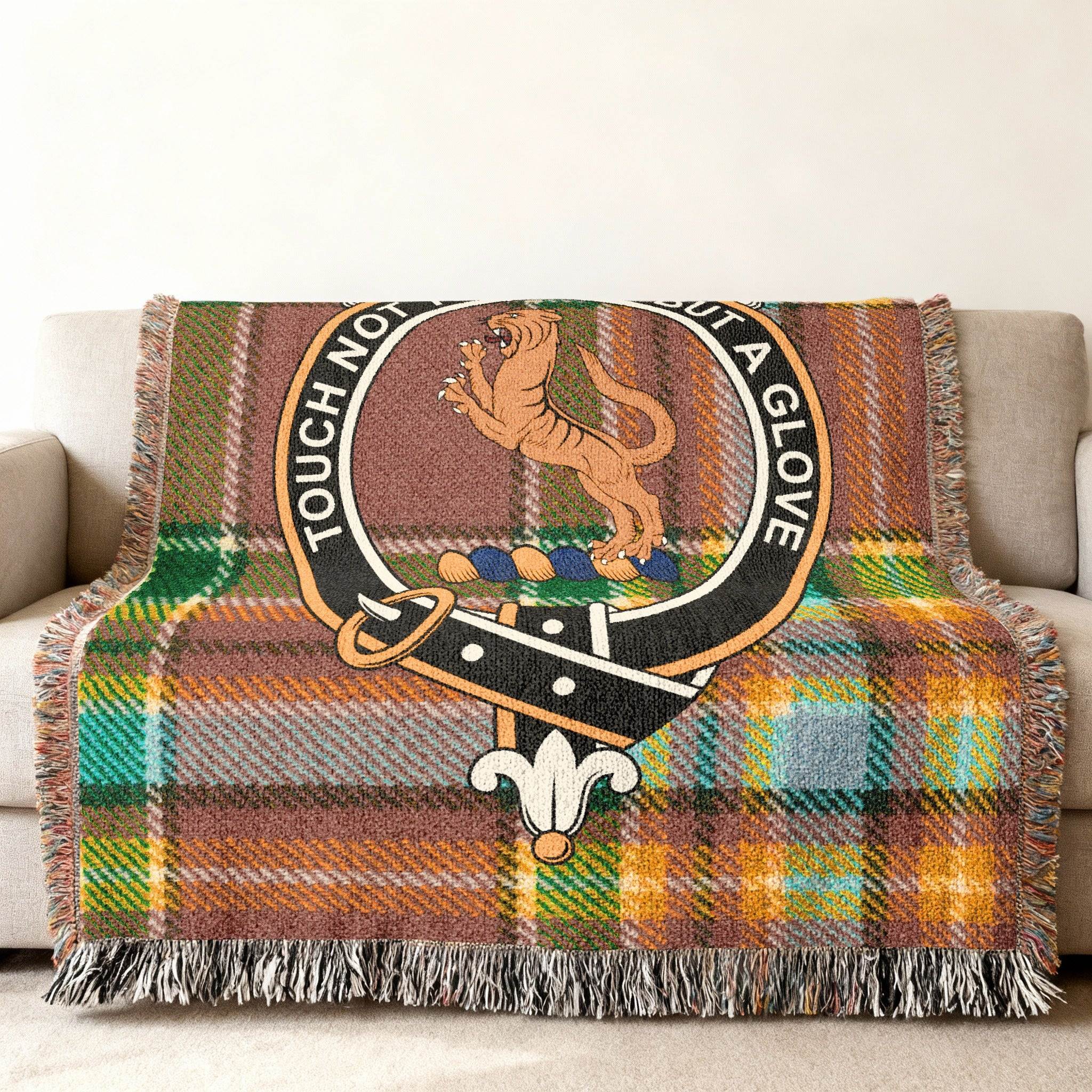 Touch Not the Cat but a Glove Tartan Blanket