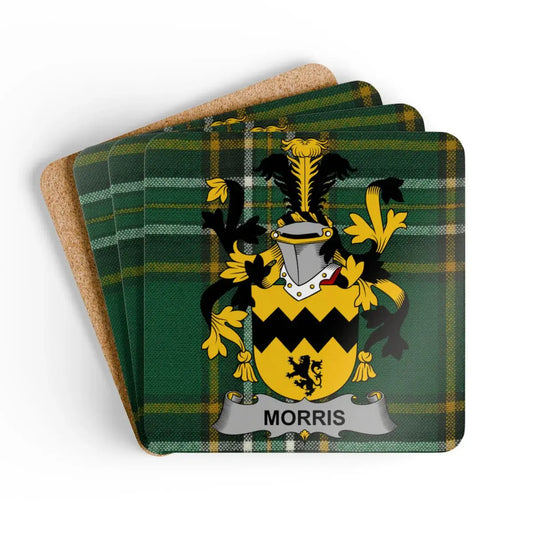 Family Crest Name Morris Tartan Pattern Coaster Set product