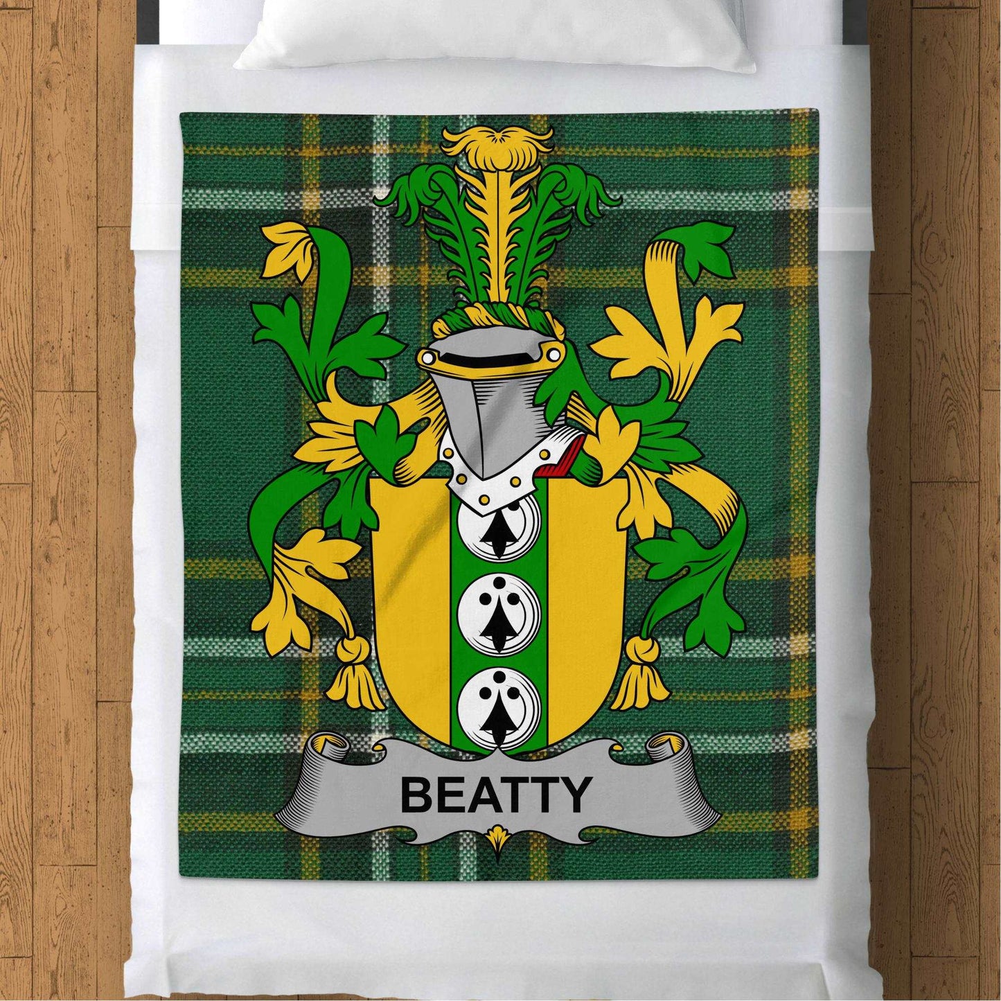 Beatty Surname Irish Tartan Throw Blanket - Living Stone Gifts