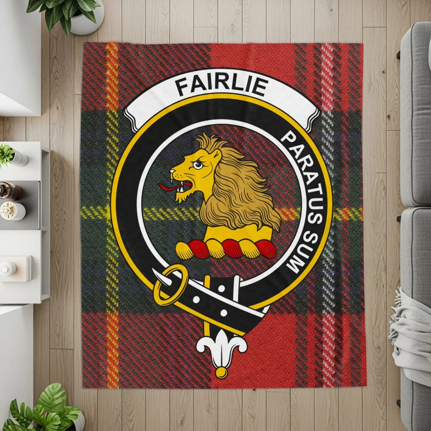 Fairlie Paratus Sum Lion Crest Plaid Blanket product type