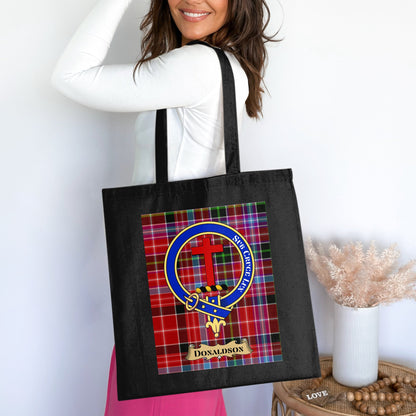 Donaldson clan crest scottish tartan Tote Bag - Living Stone Gifts