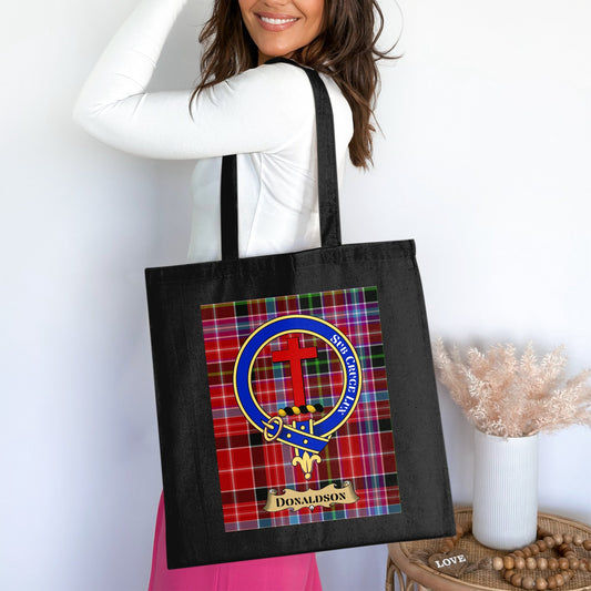 Donaldson clan crest scottish tartan Tote Bag - Living Stone Gifts