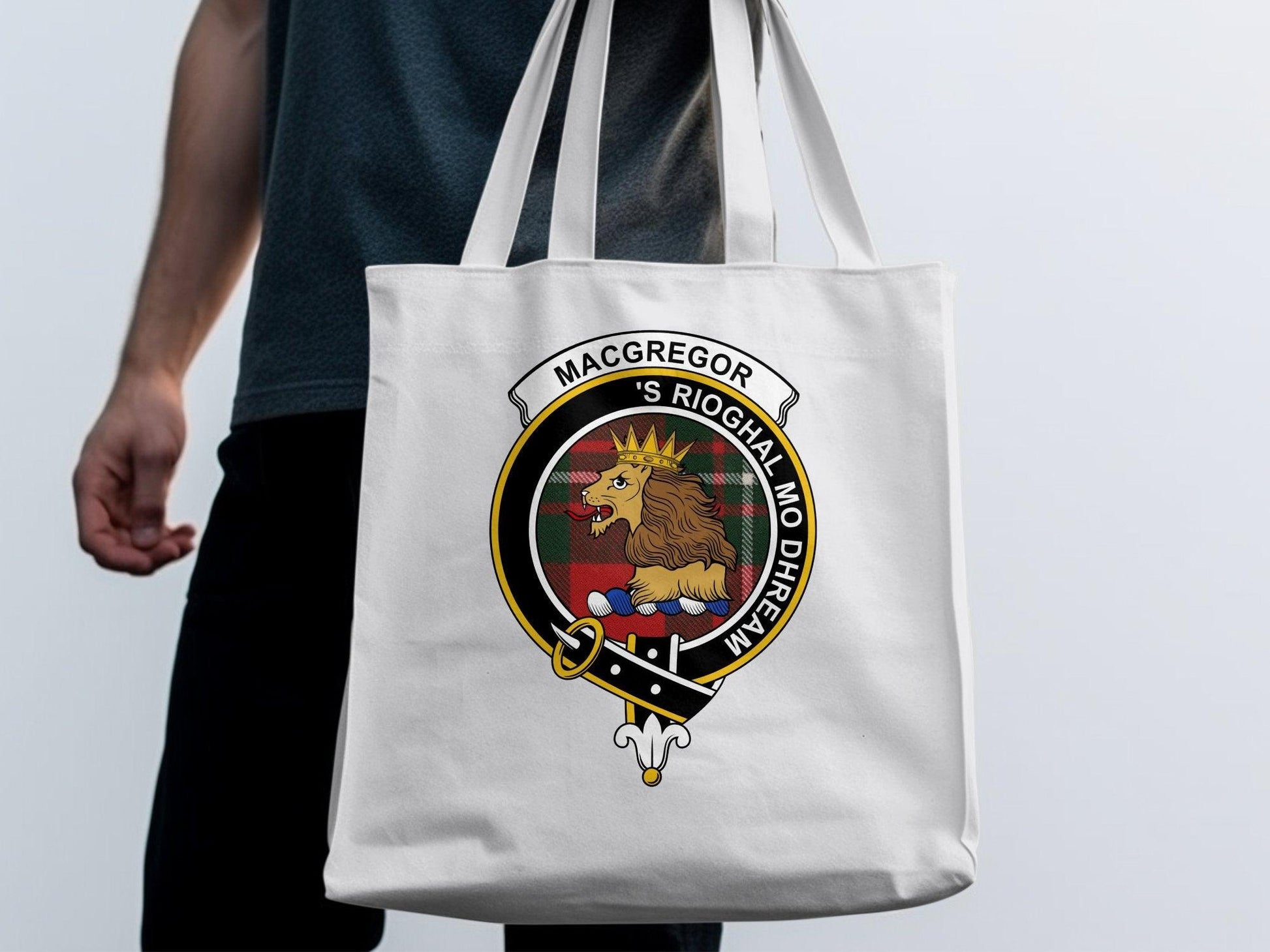 MacGregor Scottish Clan Crest Tartan Tote Bags - Celtic Ancestry Gifts