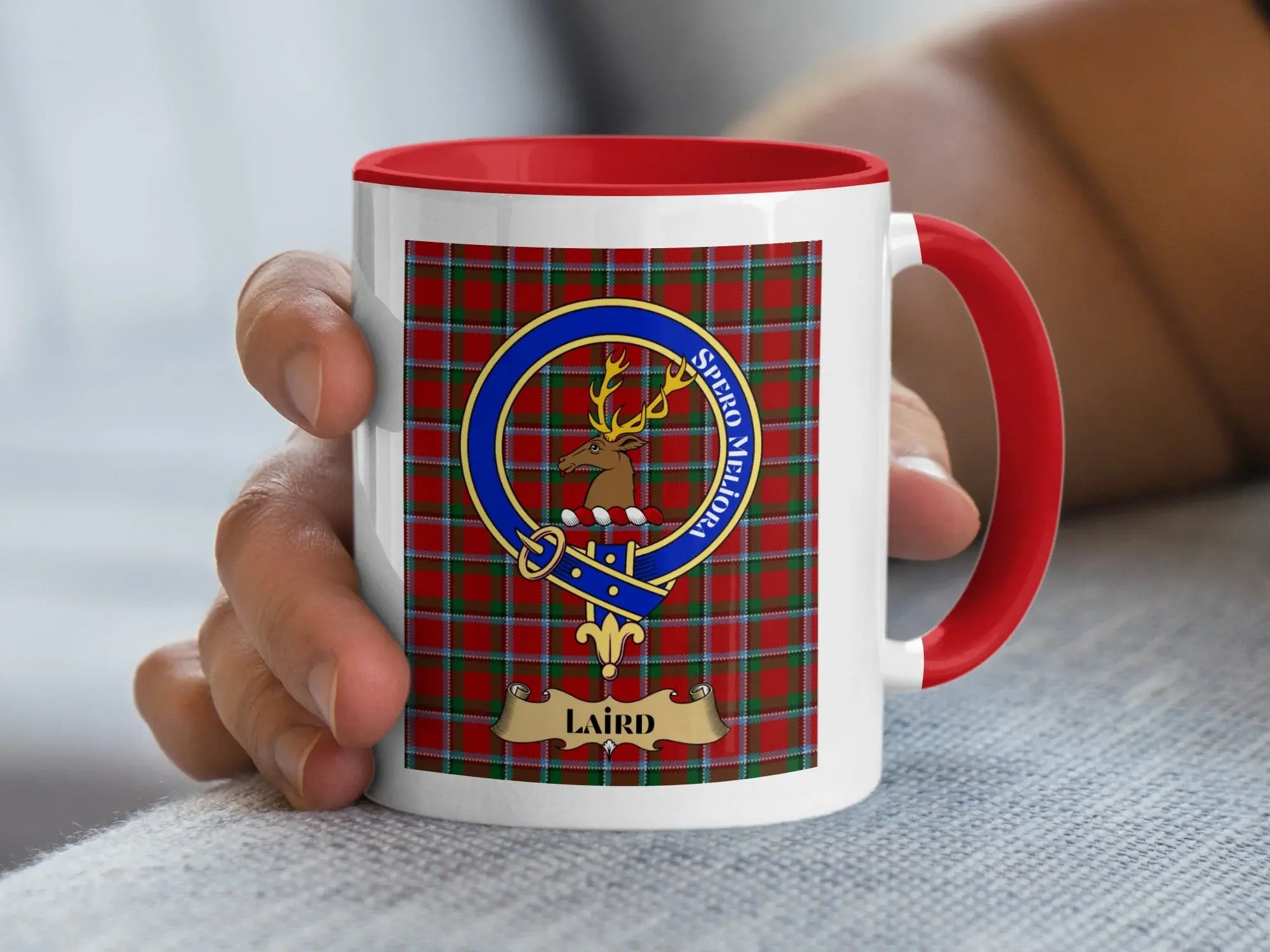 Laird family crest ceramic mug for everyday coffee and tea