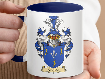 Clan Clunes Scottish Coat of Arms Accent Coffee Mug - Living Stone Gifts