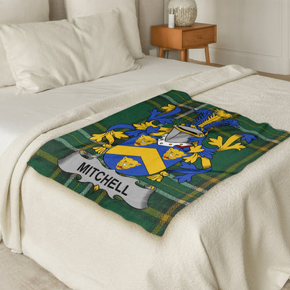 Mitchell Surname Irish Tartan Throw Blanket - Living Stone Gifts