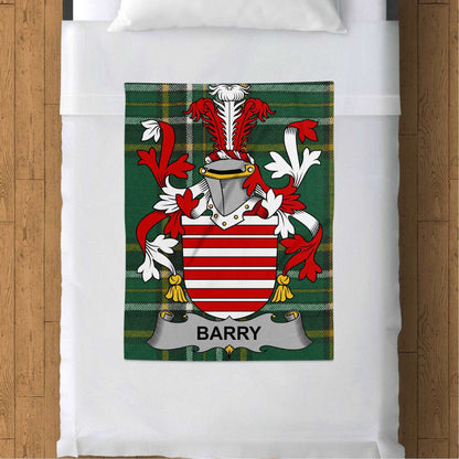 Barry Surname Irish Tartan Throw Blanket - Living Stone Gifts