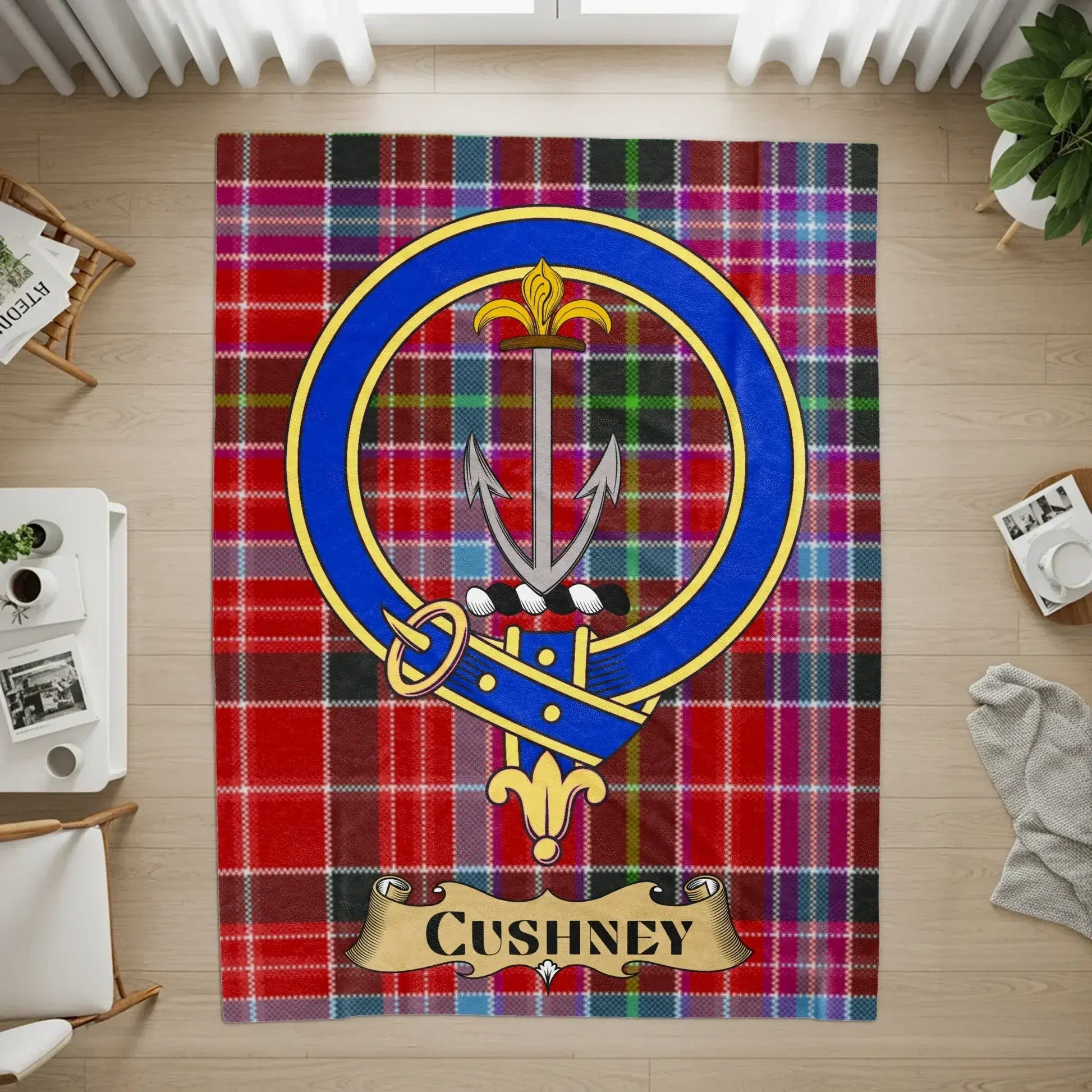 Cushney Tartan Plaid Clan Crest Design Rug product