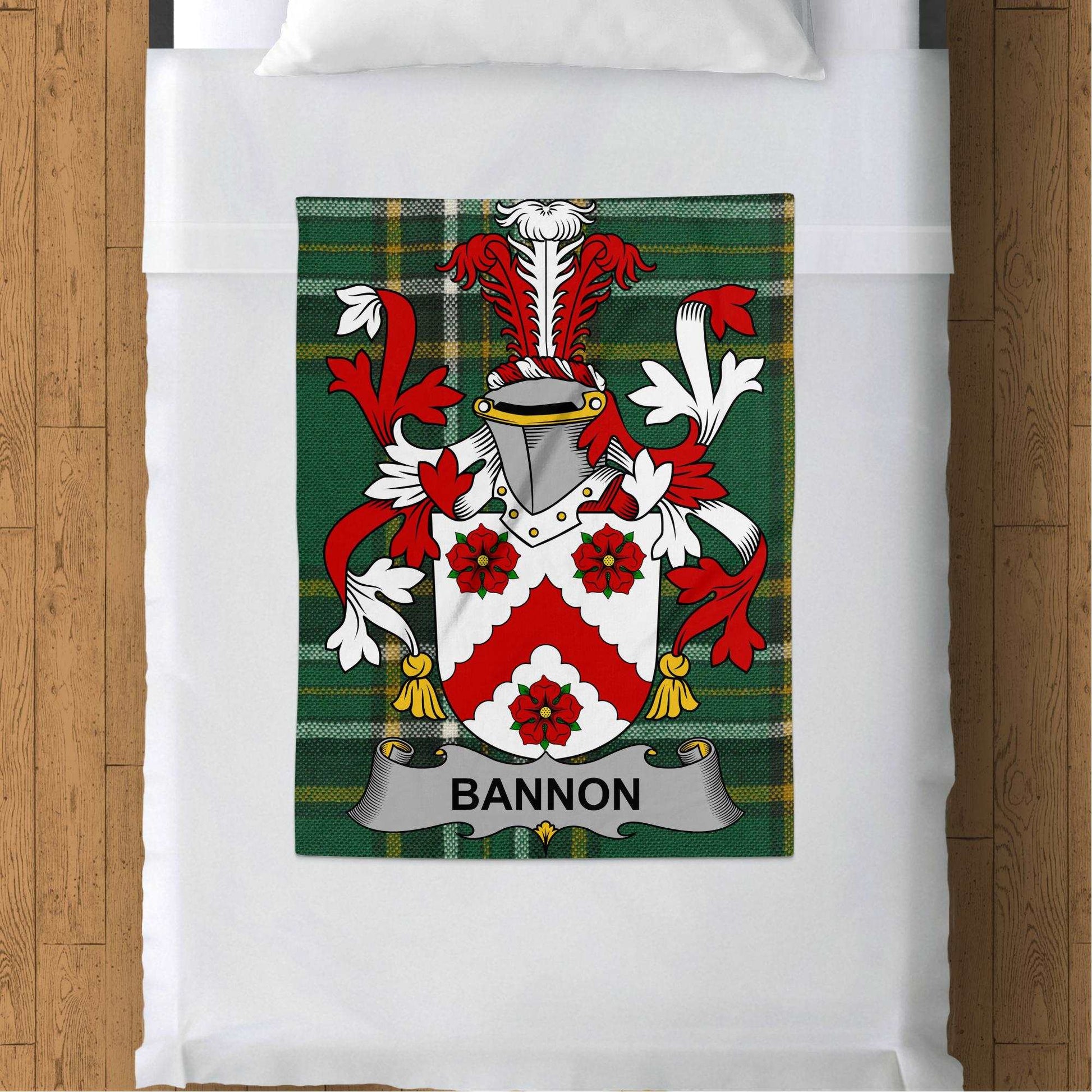 Bannon Surname Irish Tartan Throw Blanket - Living Stone Gifts