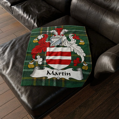 Martin Surname Irish Coat Of Arms Tartan Blanket