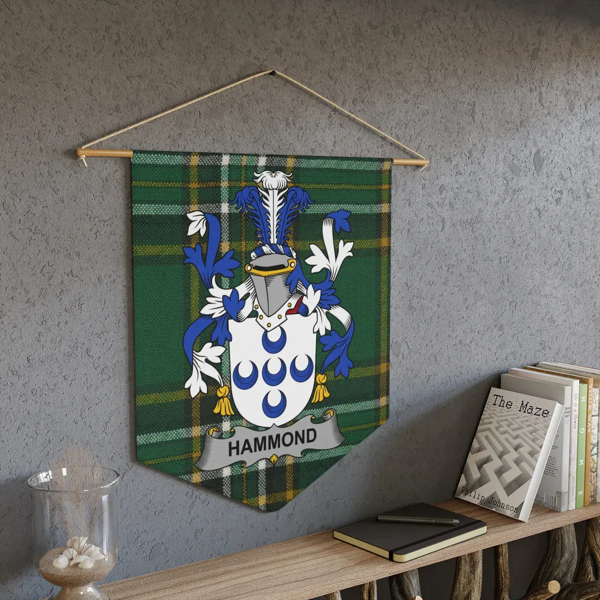 Green Tartan Crest Wall Hanging Banner product type
