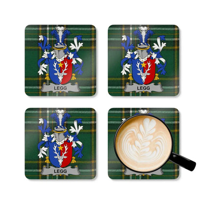Custom Family Crest Plaid Drink Coaster Set product