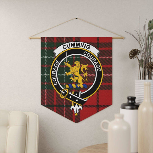 Cumming Clan Scottish Tartan Courage Wall Pennant - Celtic Ancestry Gifts