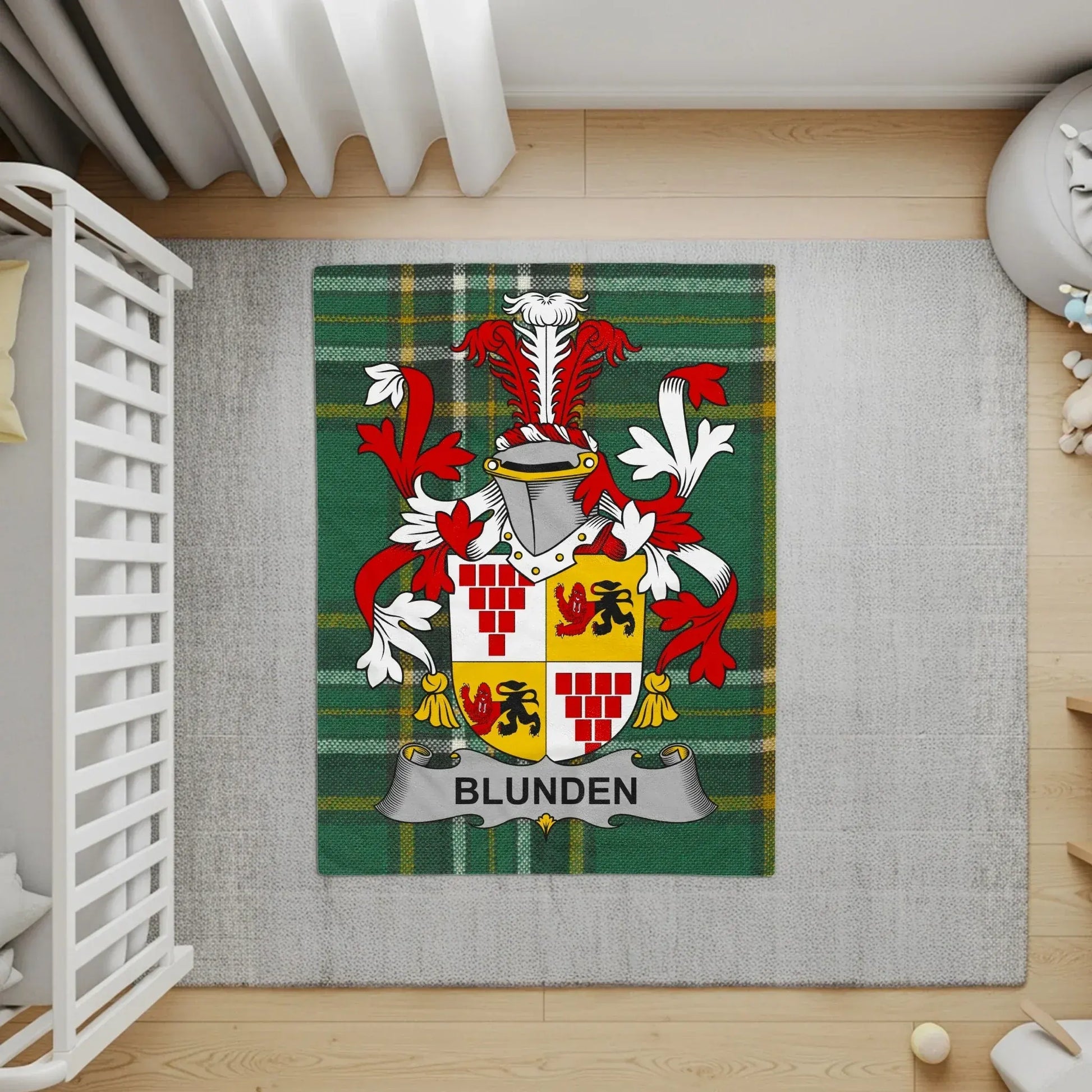 Personalized Blunden Family Crest Area Rug product