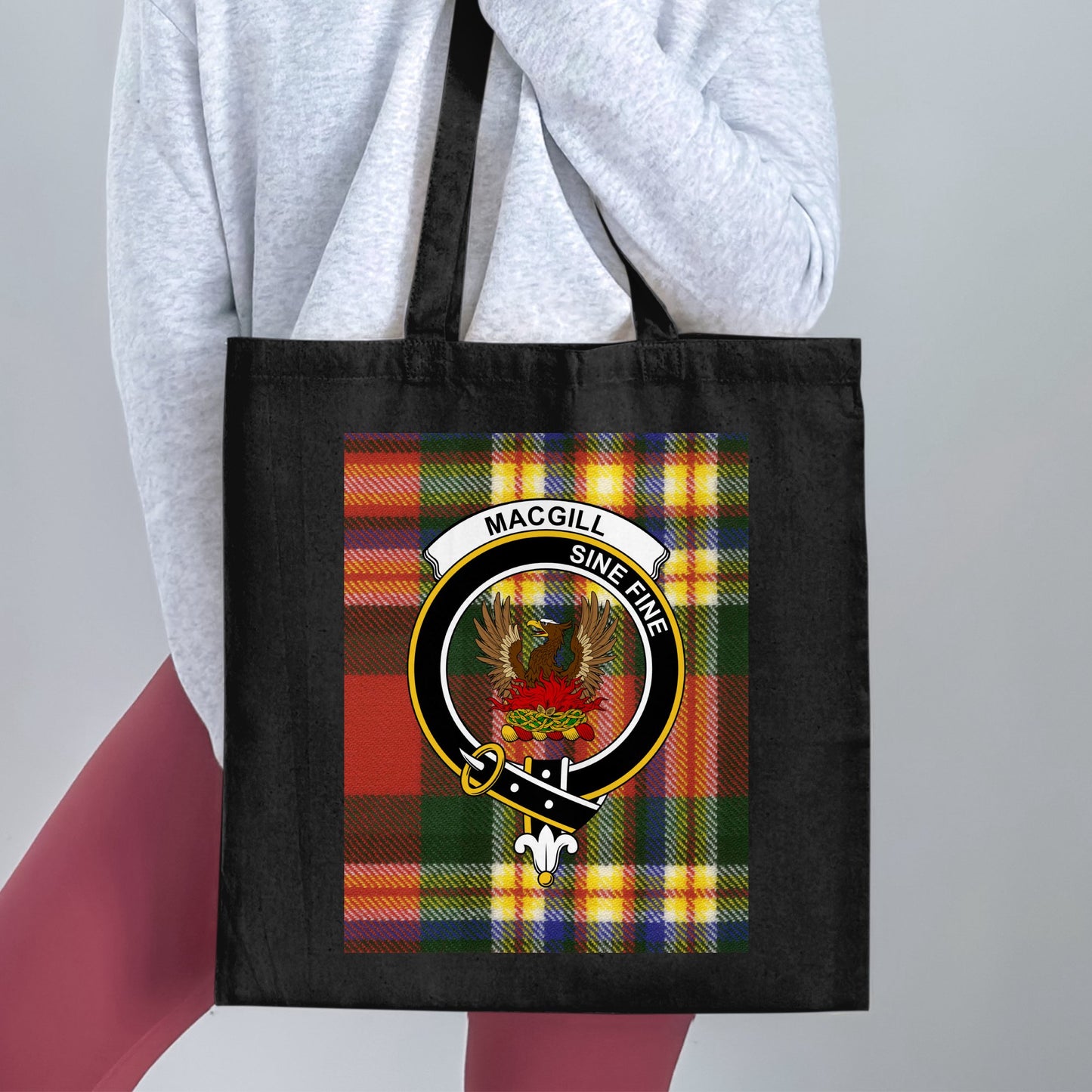 Clan MacGill Crest Sine Fine Tartan Tote Bag - Living Stone Gifts