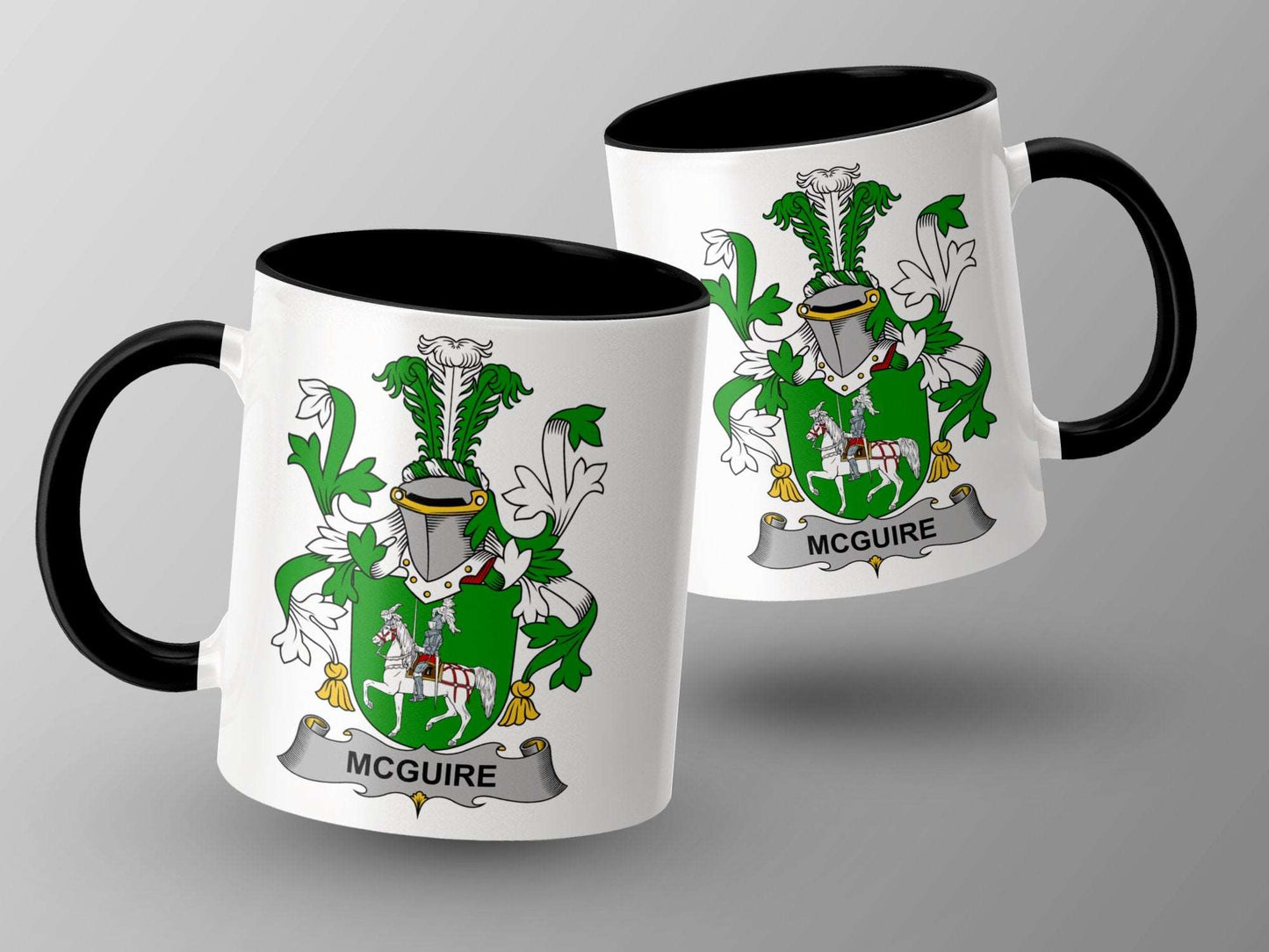 Beautiful McGuire Irish Surname Family Crest Mug - Living Stone Gifts