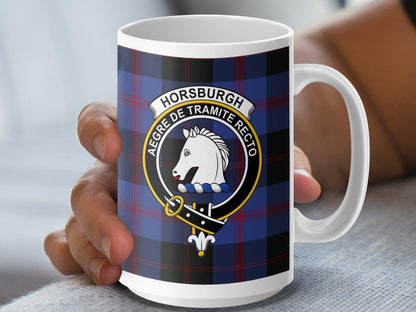 Horsburgh Clan Tartan Crest Plaid Pattern Coffee Mug - Living Stone Gifts