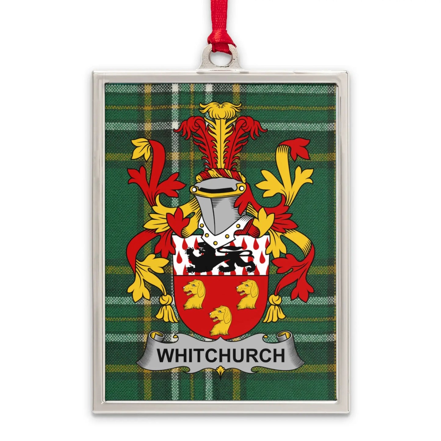 Whitchurch Family Crest Plaid Pattern Ornament product