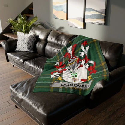 Donovan Surname Irish Coat Of Arms Tartan Blanket