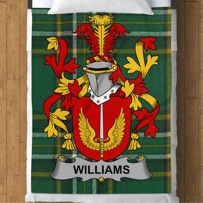 Williams Surname Irish Tartan Throw Blanket - Living Stone Gifts