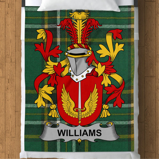 Williams Surname Irish Tartan Throw Blanket - Living Stone Gifts