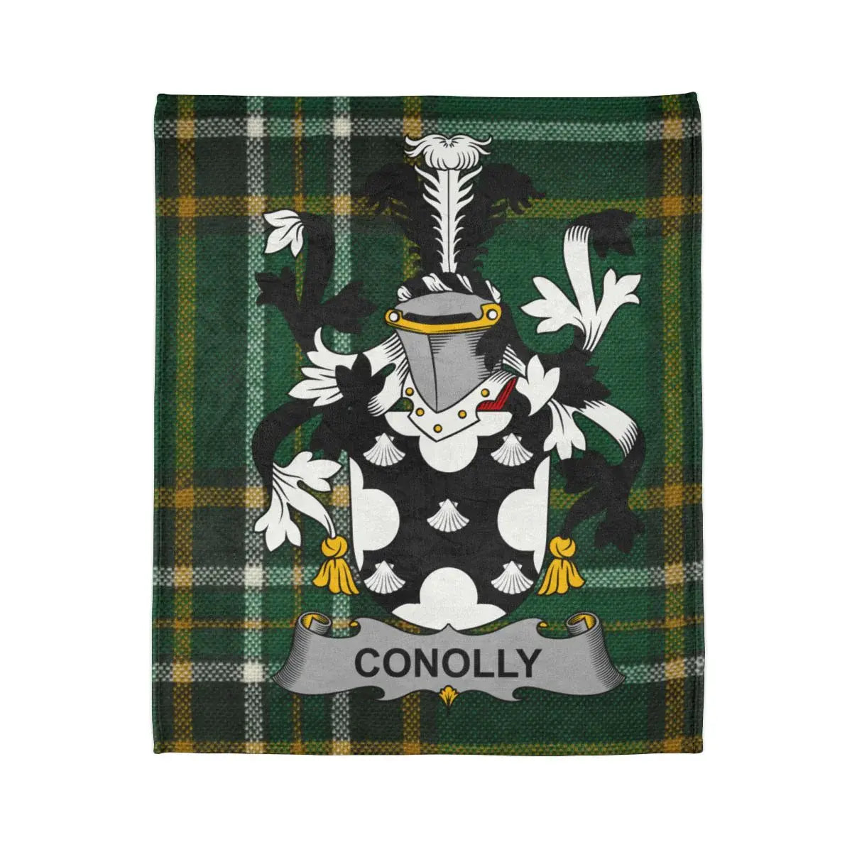Conolly Family Crest Green Tartan Blanket Product