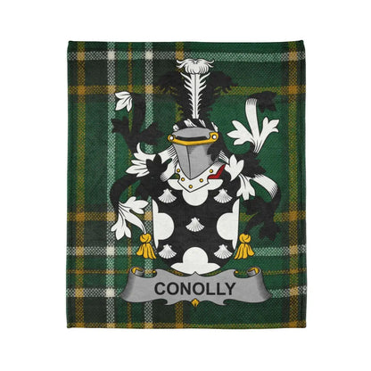 Conolly Family Crest Green Tartan Blanket Product
