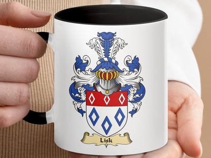 Clan Lisk Scottish Clan Surname Coat of Arms Mug - Living Stone Gifts