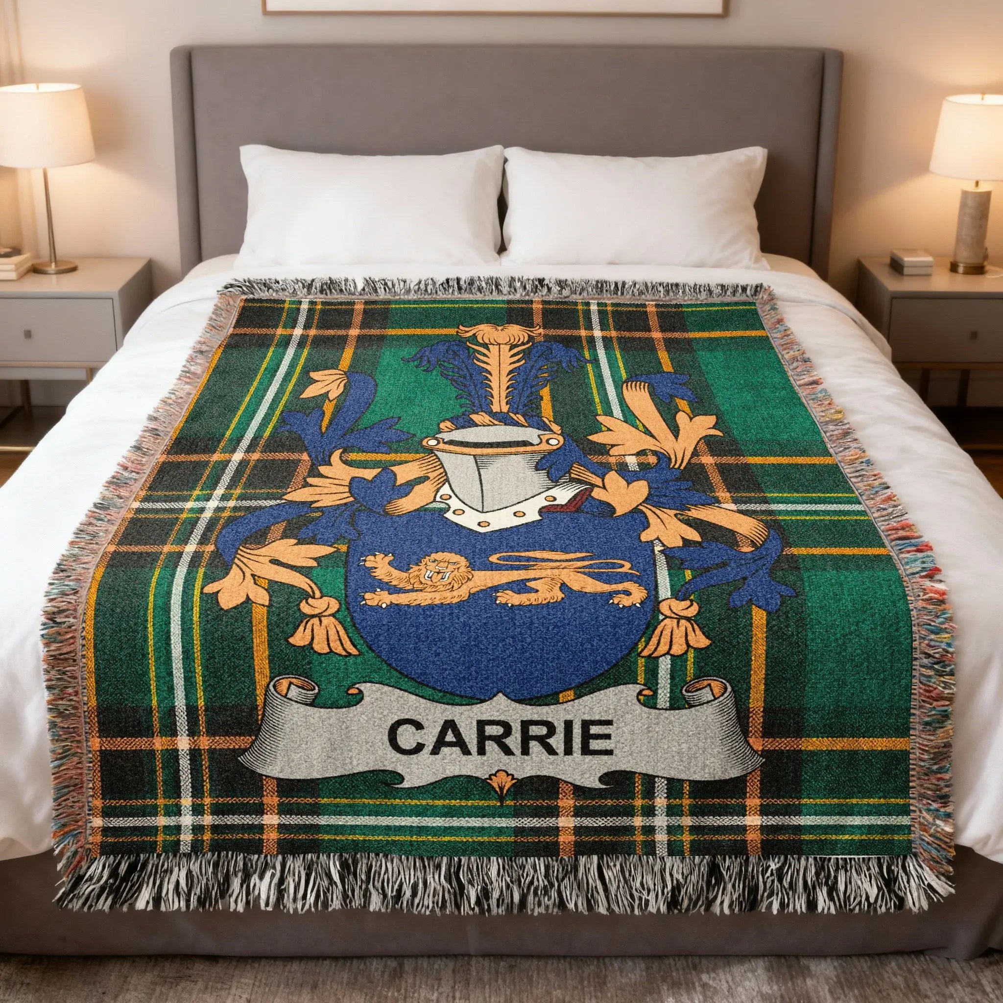 Carrie Family Crest Tartan Plaid Blanket product type