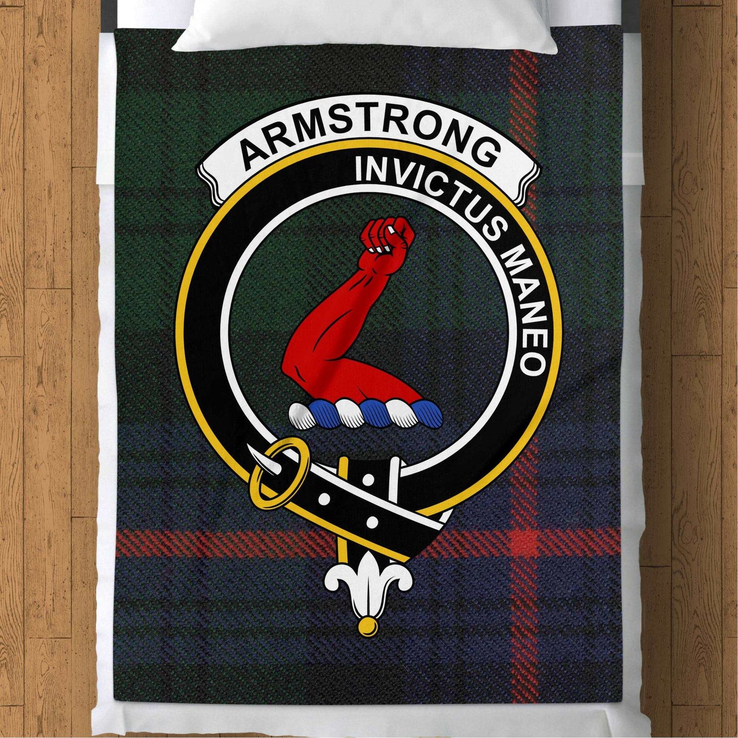 Armstrong Clan Crest Scottish Tartan Throw Blanket - Living Stone Gifts