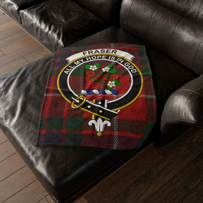 Fraser Clan Tartan Blanket – Scottish Crest Throw - Celtic Ancestry Gifts