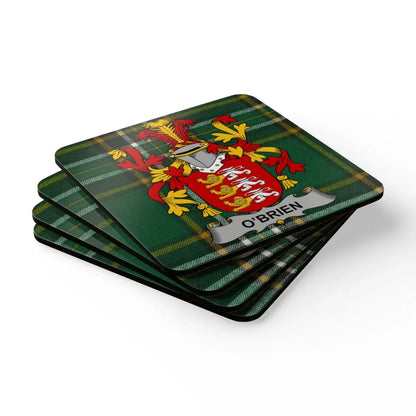 O'Brien Family Crest Tartan Plaid Square Coaster product