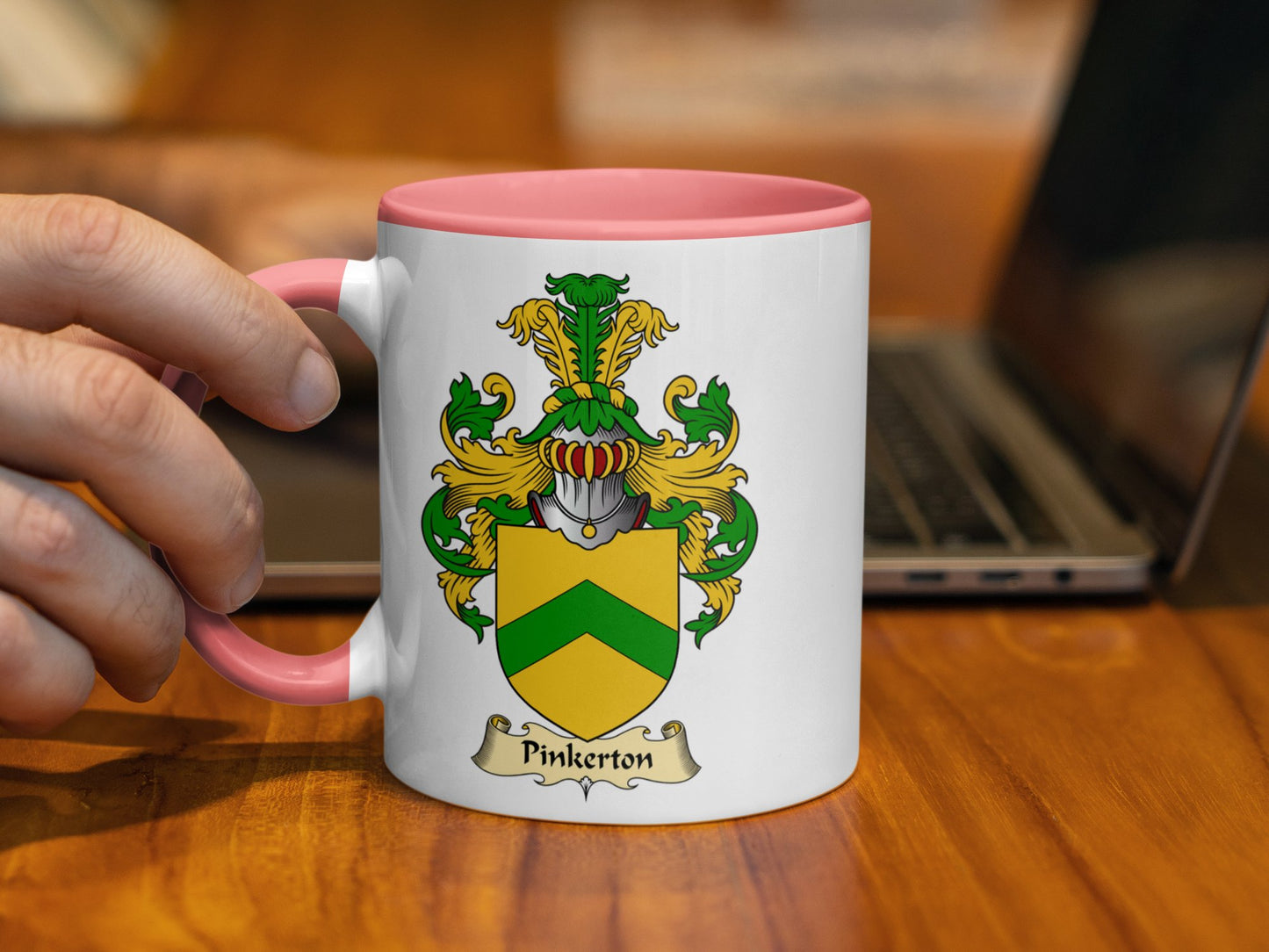 Pinkerton Scottish Family Crest Coat of Arms Mug - Living Stone Gifts